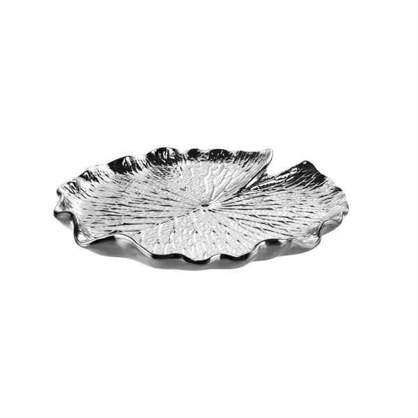 Atlas Lilypad Dimensional Wall Art for Elegant Home Décor – Versatile Metallic Sculptures for Any Space Set of 4 Silver WA11082-02S