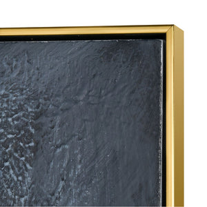 Atlas Living Blues Hand-Painted Coastal Wall Art with Gold Leaf, Modern Framed Abstract for Home Decor WA11083-01