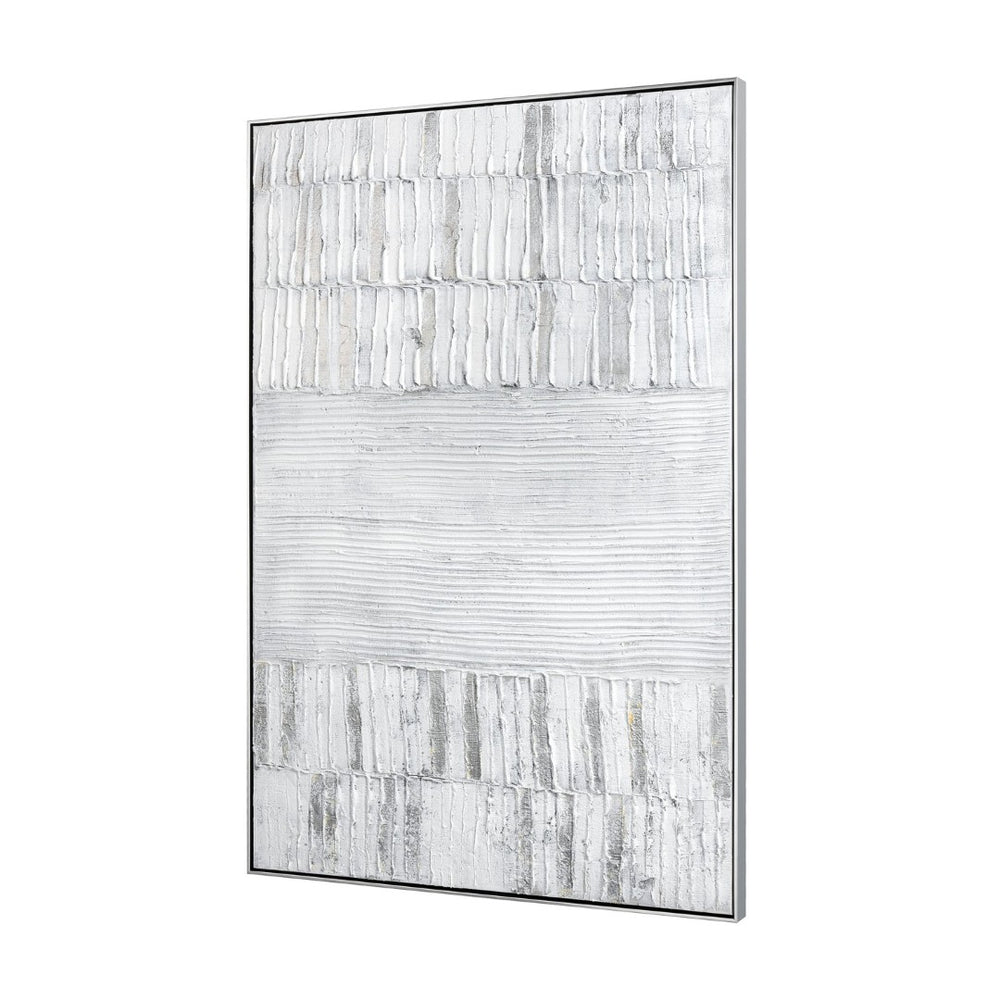 Atlas Lofi Wall Art - Contemporary Acrylic Canvas in Floating Silver Frame for Modern Home Décor Elegance WA11084-01