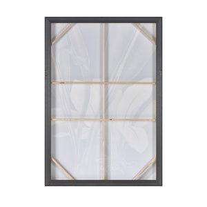 Atlas Lush Framed Wall Art - Tropical Botanical Elegance with Bold Green Leaves & Dramatic Black Backdrop WA11087-02