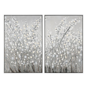 Atlas Meadow Framed Wall Art Set of 2 - Hand-Painted Acrylic Bloom Decor for Modern Living Spaces WA11089-01S