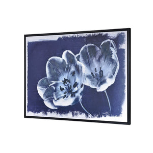 Atlas Meru Framed Wall Art - Modern Indigo Poppies, Hand-Painted Botanical Elegance for Any Space WA11090-01