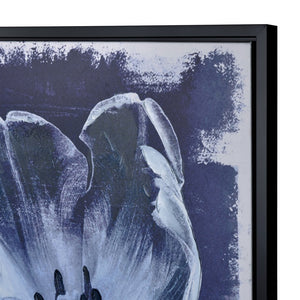 Atlas Meru Framed Wall Art - Modern Indigo Poppies, Hand-Painted Botanical Elegance for Any Space WA11090-01