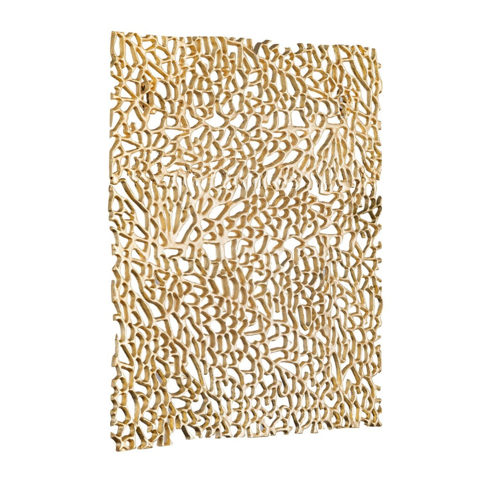 Atlas Mianus Gold-Finished Dimensional Wall Art Panel - Modern Elegance with Organic Cutouts & Depth WA11091-01