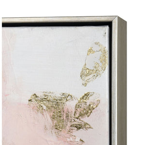 Atlas Modern Blush I | Hand-Painted Abstract Wall Art with Gold Leaf in Champagne Floating Frame, 25" WA11096-01