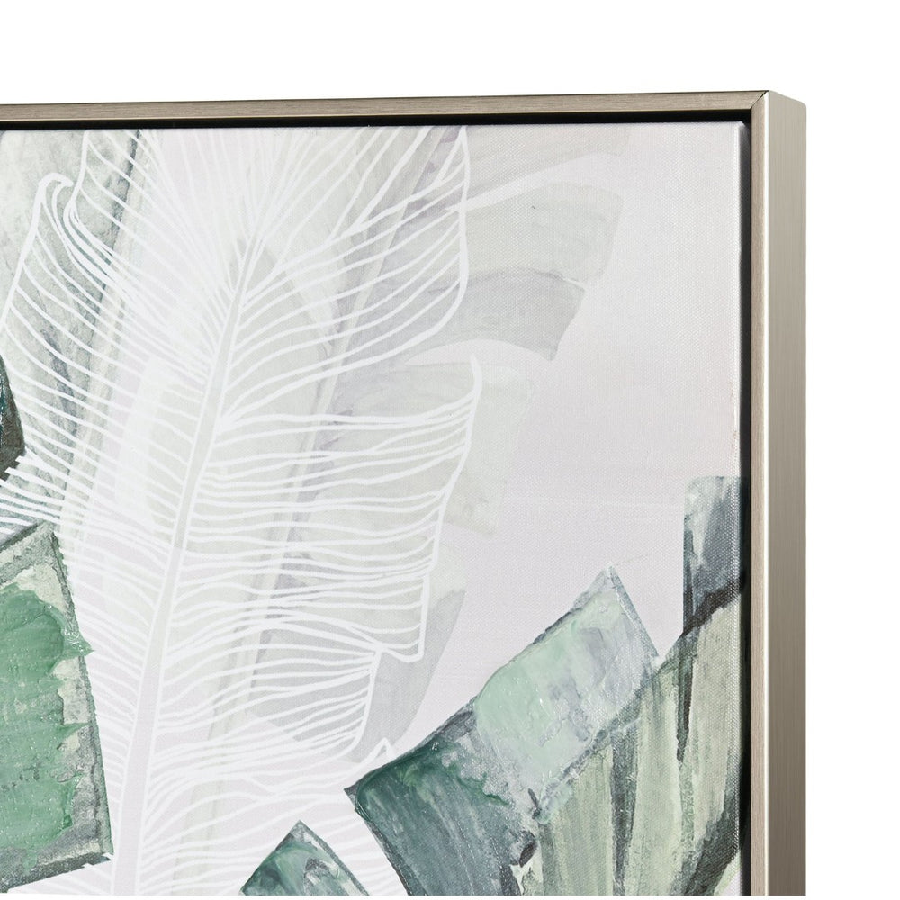 Atlas Musa I Botanical Wall Art - Elegant Tropical Canvas with Gold Accents & Champagne Frame for Modern Homes WA11099-01