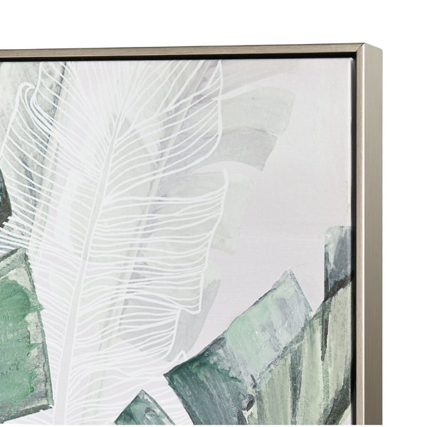 Atlas Musa I Botanical Wall Art - Elegant Tropical Canvas with Gold Accents & Champagne Frame for Modern Homes WA11099-01