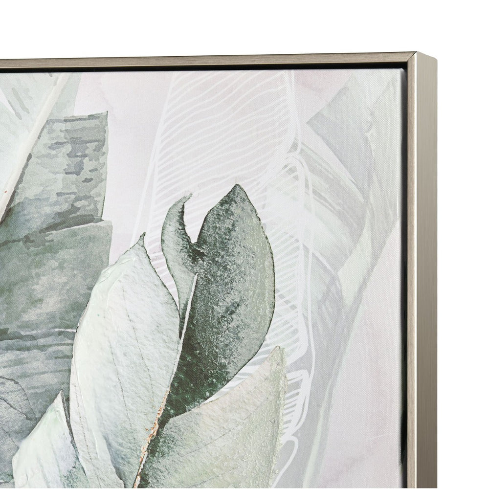 Atlas Musa II Framed Wall Art - Vibrant Banana Leaves Canvas with Metallic Accents for Stylish Decor WA11099-02