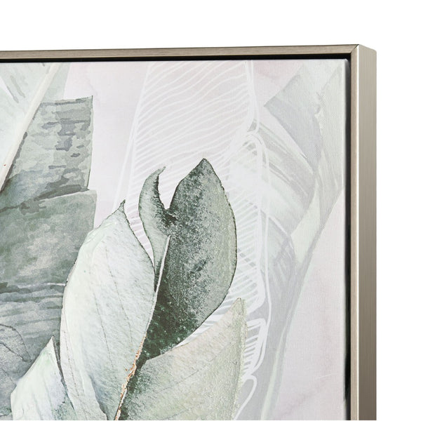 Atlas Musa II Framed Wall Art - Vibrant Banana Leaves Canvas with Metallic Accents for Stylish Decor WA11099-02
