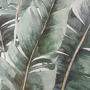 Atlas Musa II Framed Wall Art - Vibrant Banana Leaves Canvas with Metallic Accents for Stylish Decor WA11099-02