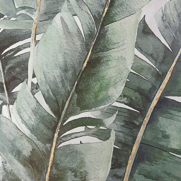 Atlas Musa II Framed Wall Art - Vibrant Banana Leaves Canvas with Metallic Accents for Stylish Decor WA11099-02
