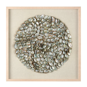 Atlas Natural Shell Wall Art - Handcrafted Coastal Decor with Pearlescent Highlights for Modern Interiors WA11101-01