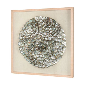 Atlas Natural Shell Wall Art - Handcrafted Coastal Decor with Pearlescent Highlights for Modern Interiors WA11101-01