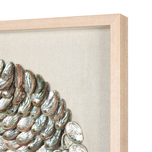 Atlas Natural Shell Wall Art - Handcrafted Coastal Decor with Pearlescent Highlights for Modern Interiors WA11101-01