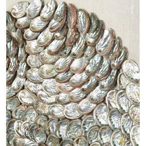 Atlas Natural Shell Wall Art - Handcrafted Coastal Decor with Pearlescent Highlights for Modern Interiors WA11101-01