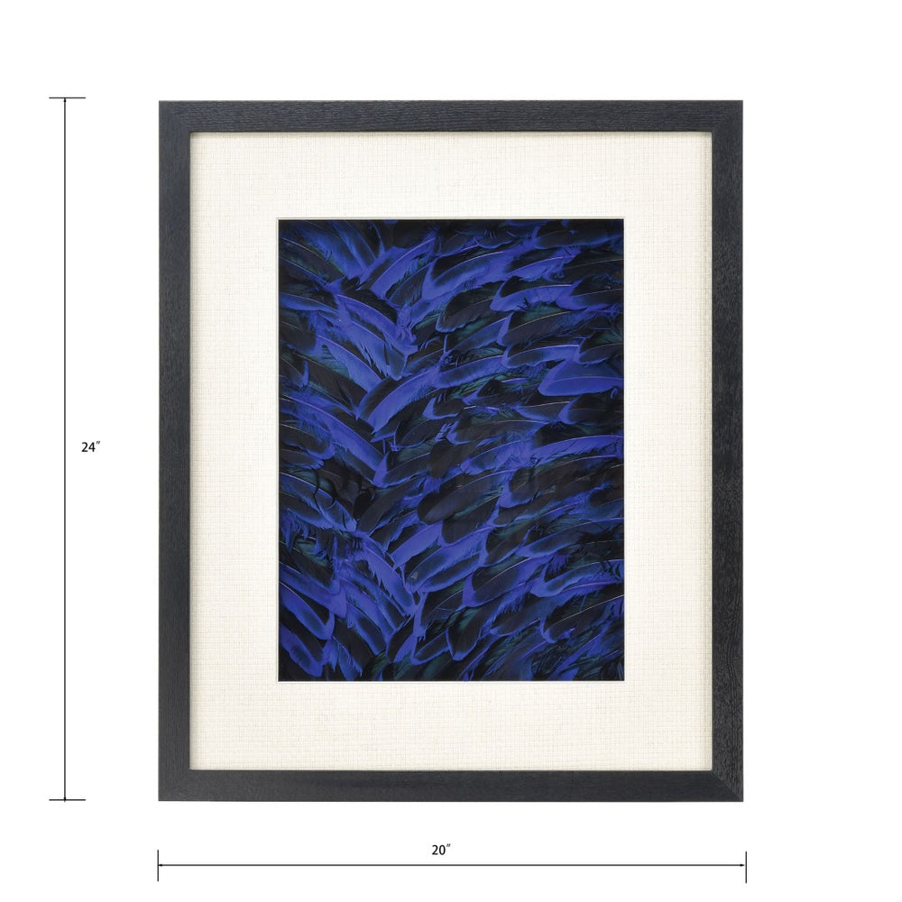 Atlas Neon Feather Dimensional Wall Art - Stunning Blue Accented Design for Modern Home Decor & Style WA11102-01