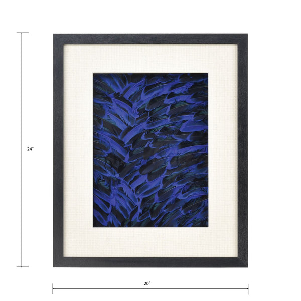 Atlas Neon Feather Dimensional Wall Art - Stunning Blue Accented Design for Modern Home Decor & Style WA11102-01
