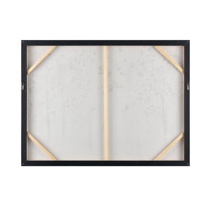Atlas Norcross Serene Forest Framed Wall Art - Modern Grey Mist with Bold Pink Leaves for Stylish Decor WA11103-01
