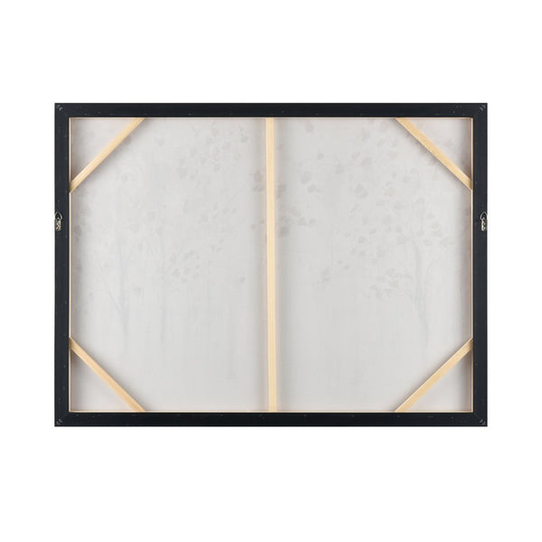 Atlas Norcross Serene Forest Framed Wall Art - Modern Grey Mist with Bold Pink Leaves for Stylish Decor WA11103-01
