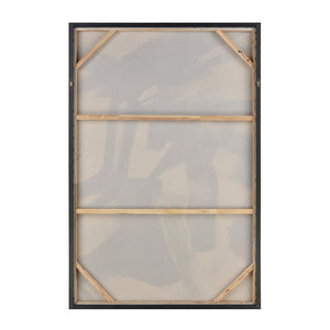 Atlas Obsidian Modern Abstract Wall Art - Bold Black Brushstrokes on Textured White Canvas with Teal Accents Obsidian II Abstract Wall Art WA11104-02