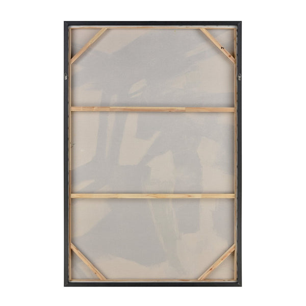 Atlas Obsidian Modern Abstract Wall Art - Bold Black Brushstrokes on Textured White Canvas with Teal Accents Obsidian II Abstract Wall Art WA11104-02