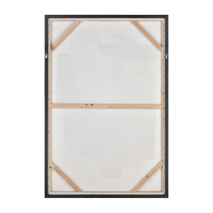 Atlas Ochre Midcentury Abstract Wall Art in Slim Black Frame – Warm Color Blocks for Modern Spaces WA11105-01