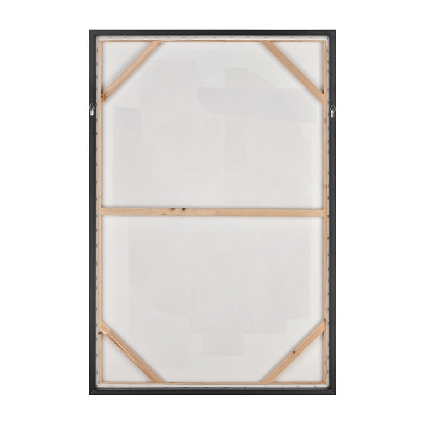 Atlas Ochre Midcentury Abstract Wall Art in Slim Black Frame – Warm Color Blocks for Modern Spaces WA11105-01