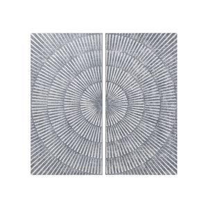 Atlas Oneda Rustic Carved Wood Wall Art Panels - Set of 2, Graywash Finish for Modern Farmhouse Decor WA11106-01