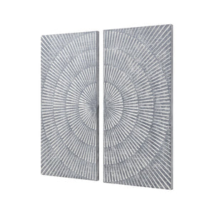 Atlas Oneda Rustic Carved Wood Wall Art Panels - Set of 2, Graywash Finish for Modern Farmhouse Decor WA11106-01