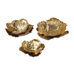Atlas Organic Wall Art Set of 3 - Stunning Gold Metal Sculptures for Modern Home Décor & Easy Installation WA11108-01S