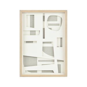 Atlas Paper Dimensional Wall Art in Light Oak Frame - Subtle Textured Décor for Modern Interiors WA11110-02