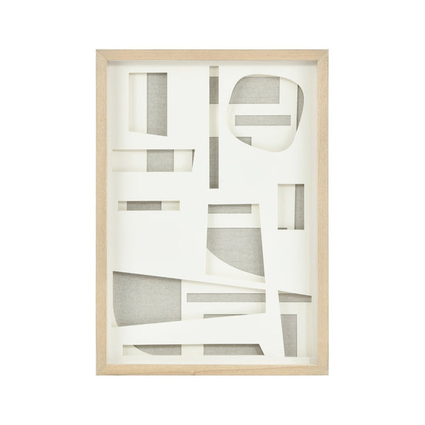 Atlas Paper Dimensional Wall Art in Light Oak Frame - Subtle Textured Décor for Modern Interiors WA11110-02