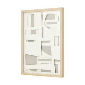 Atlas Paper Dimensional Wall Art in Light Oak Frame - Subtle Textured Décor for Modern Interiors WA11110-02