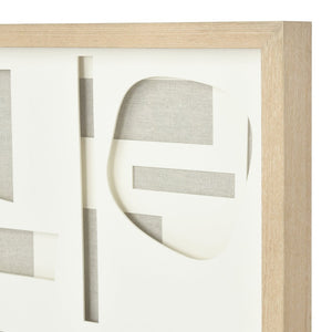 Atlas Paper Dimensional Wall Art in Light Oak Frame - Subtle Textured Décor for Modern Interiors WA11110-02