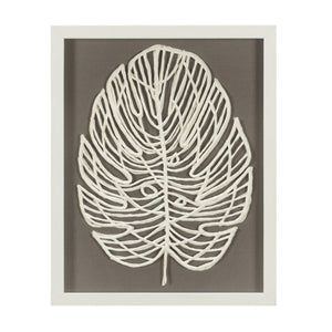 Atlas Paradise Leaf II Dimensional Wall Art - Handwoven Paper Design with Light Wood Frame & Glass WA11111-02
