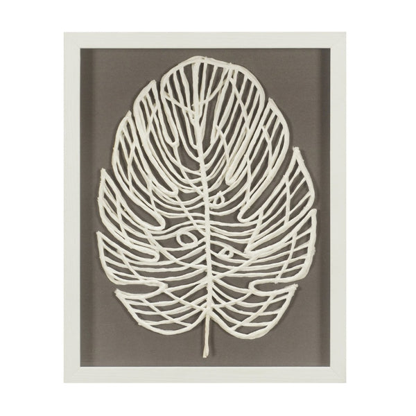 Atlas Paradise Leaf II Dimensional Wall Art - Handwoven Paper Design with Light Wood Frame & Glass WA11111-02