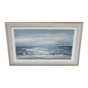 Atlas Paralia Framed Wall Art - Coastal Abstract Textured Design in Champagne Gold Frame for Modern Spaces WA11112-01