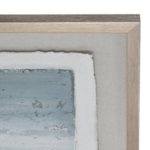 Atlas Paralia Framed Wall Art - Coastal Abstract Textured Design in Champagne Gold Frame for Modern Spaces WA11112-01