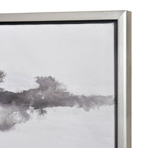Atlas Patton Framed Abstract Wall Art - Elegant Grey & Black Waves with Gold Accents for Modern Spaces WA11114-01