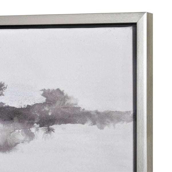 Atlas Patton Framed Abstract Wall Art - Elegant Grey & Black Waves with Gold Accents for Modern Spaces WA11114-01