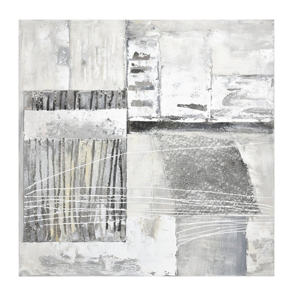 Atlas Pavement Hand-Painted Wall Art - Textured Neutral Tones for Modern & Transitional Interiors 40"x40" WA11115-01
