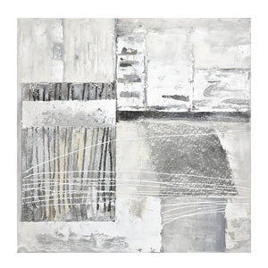 Atlas Pavement Hand-Painted Wall Art - Textured Neutral Tones for Modern & Transitional Interiors 40"x40" WA11115-01