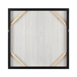 Atlas Pearson Framed Abstract Wall Art - Contemporary Vertical Stripes in Blue, Gold & Black Design WA11116-01