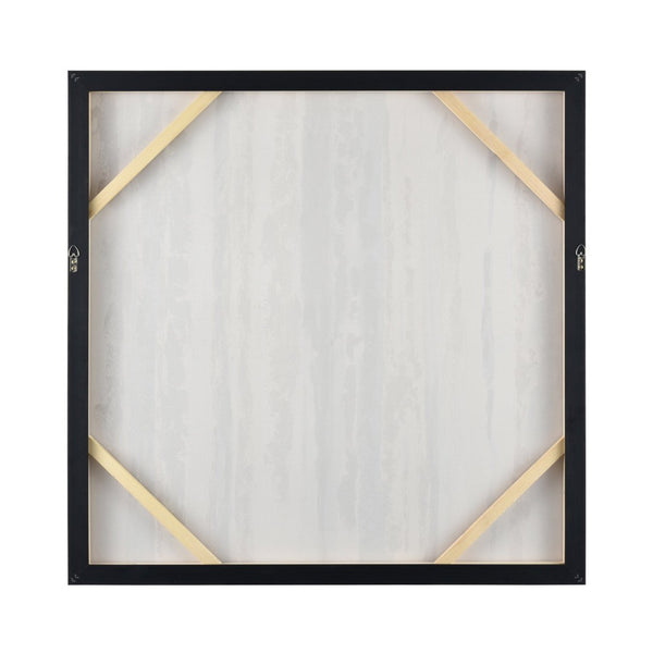 Atlas Pearson Framed Abstract Wall Art - Contemporary Vertical Stripes in Blue, Gold & Black Design WA11116-01