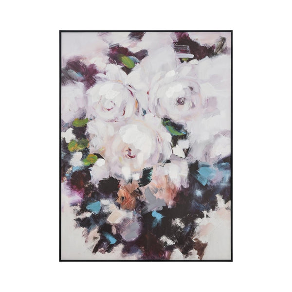 Atlas Peony Abstract Framed Wall Art - Bold Floral Statement Piece with Modern Black Frame for Any Space WA11118-01