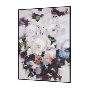 Atlas Peony Abstract Framed Wall Art - Bold Floral Statement Piece with Modern Black Frame for Any Space WA11118-01