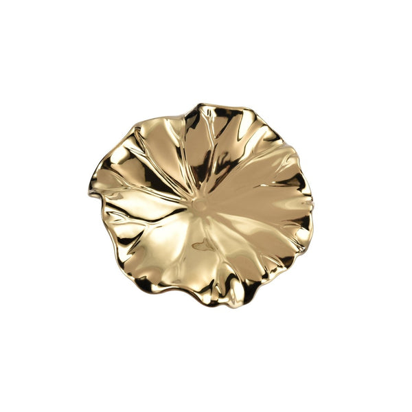 Atlas Petal Dimensional Wall Art - Sculptural Elegance in Metallic Glaze for Modern Home Decor Accents Set of 4 Gold WA11119-01S