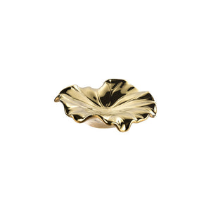 Atlas Petal Dimensional Wall Art - Sculptural Elegance in Metallic Glaze for Modern Home Decor Accents Set of 4 Gold WA11119-01S