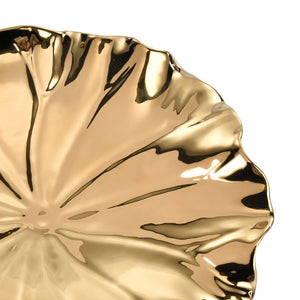Atlas Petal Dimensional Wall Art - Sculptural Elegance in Metallic Glaze for Modern Home Decor Accents Set of 4 Gold WA11119-01S