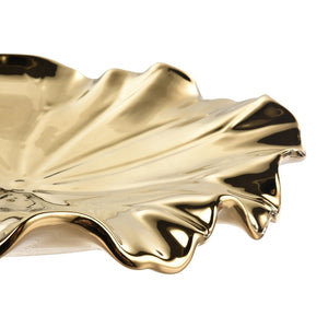 Atlas Petal Dimensional Wall Art - Sculptural Elegance in Metallic Glaze for Modern Home Decor Accents Set of 4 Gold WA11119-01S